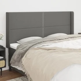 Cabecero con orejas de tela gris oscuro 183x16x118/128 cm de , Cabeceros y pies de cama - Ref: Foro24-3119455, Precio: 99,73 ...