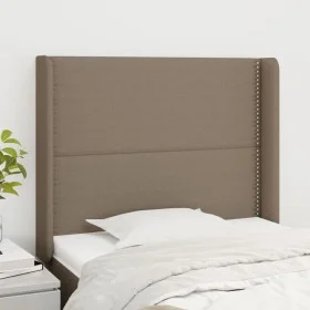 Headboard with ears in taupe gray fabric 103x16x118/128 cm by , Headboards and footboards - Ref: Foro24-3119434, Price: 61,30...