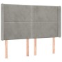 Cabecero con orejas de terciopelo gris claro 147x16x118/128 cm de , Cabeceros y pies de cama - Ref: Foro24-3119488, Precio: 9...