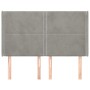 Cabecero con orejas de terciopelo gris claro 147x16x118/128 cm de , Cabeceros y pies de cama - Ref: Foro24-3119488, Precio: 9...