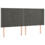 Cabecero con orejas de terciopelo gris oscuro 163x16x118/128 cm de , Cabeceros y pies de cama - Ref: Foro24-3119495, Precio: ...