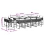 Set comedor de jardín con cojines 13 pzas ratán sintético negro en Conjuntos de jardín | Comprar online en Foru.es