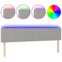 Light gray fabric headboard with LED 160x5x78/88 cm by , Headboards and footboards - Ref: Foro24-3121478, Price: 49,73 €, Dis...