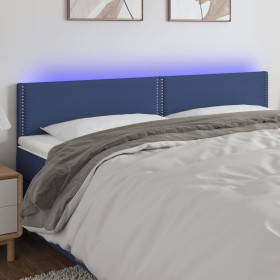 Cabecero con LED de tela azul 180x5x78/88 cm de , Cabeceros y pies de cama - Ref: Foro24-3121492, Precio: 54,51 €, Descuento: %