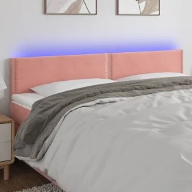 Rosa Samtkopfteil mit LED 200x5x78/88 cm von , Kopf- und Fußteile - Ref: Foro24-3121543, Preis: 56,92 €, Rabatt: %