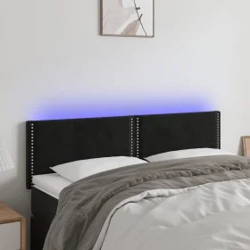 Black velvet headboard with LED 144x5x78/88 cm by , Headboards and footboards - Ref: Foro24-3121522, Price: 56,87 €, Discount: %