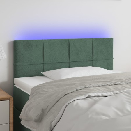 Cabecero con LED de terciopelo verde oscuro 80x5x78/88 cm de , Cabeceros y pies de cama - Ref: Foro24-3121645, Precio: 36,14 ...