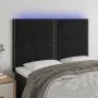 Black velvet headboard with LED lights 144x5x118/128 cm by , Headboards and footboards - Ref: Foro24-3122334, Price: 101,06 €...