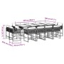 Set comedor de jardín con cojines 13 pzas ratán sintético gris en Conjuntos de jardín | Comprar online en Foru.es