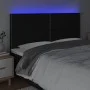 Cabecero con luces LED tela negro 200x5x118/128 cm de , Cabeceros y pies de cama - Ref: Foro24-3122308, Precio: 99,30 €, Desc...