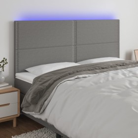 Cabecero con luces LED tela gris oscuro 180x5x118/128 cm de , Cabeceros y pies de cama - Ref: Foro24-3122299, Precio: 98,07 €...
