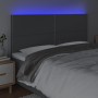 Cabecero con luces LED tela gris oscuro 180x5x118/128 cm de , Cabeceros y pies de cama - Ref: Foro24-3122299, Precio: 98,07 €...