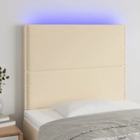 Kopfteil mit LED-Leuchten, cremefarbener Stoff, 90 x 5 x 118/128 cm von , Kopf- und Fußteile - Ref: Foro24-3122271, Preis: 67...
