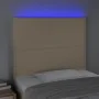Kopfteil mit LED-Leuchten, cremefarbener Stoff, 90 x 5 x 118/128 cm von , Kopf- und Fußteile - Ref: Foro24-3122271, Preis: 67...