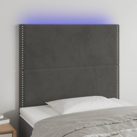Cabecero con luces LED terciopelo gris oscuro 80x5x118/128 cm de , Cabeceros y pies de cama - Ref: Foro24-3122315, Precio: 60...