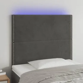 Kopfteil mit LED-Leuchten, dunkelgrauer Samt, 80 x 5 x 118/128 cm von , Kopf- und Fußteile - Ref: Foro24-3122315, Preis: 62,5...