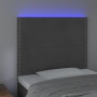 Cabecero con luces LED terciopelo gris oscuro 80x5x118/128 cm de , Cabeceros y pies de cama - Ref: Foro24-3122315, Precio: 60...