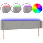 Cabecero con LED de tela gris claro 183x16x78/88 cm de , Cabeceros y pies de cama - Ref: Foro24-3123110, Precio: 65,26 €, Des...