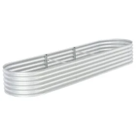 Silver galvanized steel flower bed 320x80x44 cm by vidaXL, Pots and planters - Ref: Foro24-45517, Price: 158,16 €, Discount: %