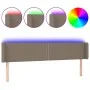 Headboard with LED in taupe gray fabric 163x16x78/88 cm by , Headboards and footboards - Ref: Foro24-3123106, Price: 71,00 €,...