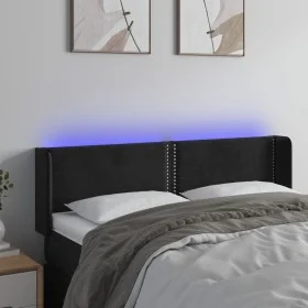 Black velvet headboard with LED 147x16x78/88 cm by , Headboards and footboards - Ref: Foro24-3123146, Price: 69,01 €, Discoun...
