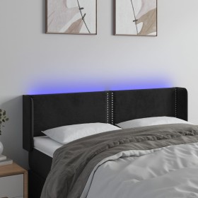 Cabecero con LED de terciopelo negro 147x16x78/88 cm de , Cabeceros y pies de cama - Ref: Foro24-3123146, Precio: 63,83 €, De...