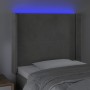 Cabecero con LED de terciopelo gris claro 83x16x118/128 cm de , Cabeceros y pies de cama - Ref: Foro24-3123938, Precio: 69,70...