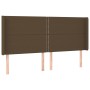 Cabecero con LED de tela marrón oscuro 183x16x118/128 cm de , Cabeceros y pies de cama - Ref: Foro24-3123925, Precio: 107,84 ...