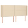 Cabecero con LED de tela color crema 183x16x118/128 cm de , Cabeceros y pies de cama - Ref: Foro24-3123927, Precio: 127,36 €,...