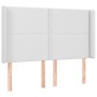 Cabecero con LED cuero sintético blanco 147x16x118/128 cm de , Cabeceros y pies de cama - Ref: Foro24-3123999, Precio: 129,89...