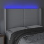 Cabecero con LED cuero sintético blanco 147x16x118/128 cm de , Cabeceros y pies de cama - Ref: Foro24-3123999, Precio: 129,89...