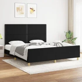 Bettrahmen mit schwarzem Stoffkopfteil 180x200 cm von , Betten und Lattenroste - Ref: Foro24-3124994, Preis: 207,59 €, Rabatt: %