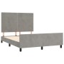 Estructura de cama con cabecero terciopelo gris claro 140x190cm de , Camas y somieres - Ref: Foro24-3125696, Precio: 200,81 €...
