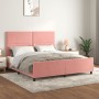 Estructura de cama con cabecero de terciopelo rosa 160x200 cm de , Camas y somieres - Ref: Foro24-3125707, Precio: 216,66 €, ...