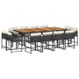 Set comedor de jardín con cojines 13 pzas ratán sintético negro en Conjuntos de jardín | Comprar online en Foru.es