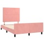 Estructura de cama con cabecero de terciopelo rosa 120x200 cm de , Camas y somieres - Ref: Foro24-3125689, Precio: 166,90 €, ...