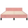 Estructura de cama con cabecero de terciopelo rosa 120x200 cm de , Camas y somieres - Ref: Foro24-3125689, Precio: 166,90 €, ...