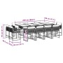 Set comedor de jardín con cojines 13 pzas ratán sintético negro en Conjuntos de jardín | Comprar online en Foru.es