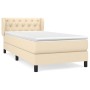 Cama box spring con colchón tela color crema 80x200 cm de , Camas y somieres - Ref: Foro24-3126442, Precio: 337,24 €, Descuen...