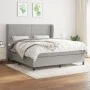 Box spring bed with light gray fabric mattress 180x200 cm by , Beds and slatted bases - Ref: Foro24-3127901, Price: 576,63 €,...