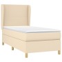 Cama box spring con colchón tela color crema 80x200 cm de , Camas y somieres - Ref: Foro24-3128322, Precio: 347,46 €, Descuen...
