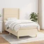 Cama box spring con colchón tela color crema 90x200 cm de , Camas y somieres - Ref: Foro24-3128418, Precio: 326,76 €, Descuen...