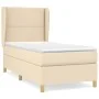 Cama box spring con colchón tela color crema 90x200 cm de , Camas y somieres - Ref: Foro24-3128418, Precio: 326,76 €, Descuen...