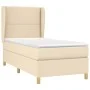Cama box spring con colchón tela color crema 90x200 cm de , Camas y somieres - Ref: Foro24-3128418, Precio: 326,76 €, Descuen...