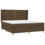 Cama box spring con colchón tela marrón oscuro 180x200 cm de , Camas y somieres - Ref: Foro24-3128464, Precio: 594,70 €, Desc...