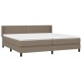 Cama box spring con colchón tela gris taupe 200x200 cm de , Camas y somieres - Ref: Foro24-3129661, Precio: 619,92 €, Descuen...