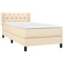 Cama box spring con colchón tela color crema 80x200 cm de , Camas y somieres - Ref: Foro24-3129910, Precio: 325,85 €, Descuen...