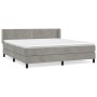 Cama box spring con colchón terciopelo gris claro 160x200 cm de , Camas y somieres - Ref: Foro24-3130907, Precio: 475,94 €, D...