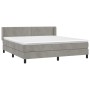 Cama box spring con colchón terciopelo gris claro 160x200 cm de , Camas y somieres - Ref: Foro24-3130907, Precio: 475,94 €, D...