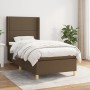 Cama box spring con colchón tela marrón oscuro 90x200 cm de , Camas y somieres - Ref: Foro24-3131884, Precio: 331,58 €, Descu...